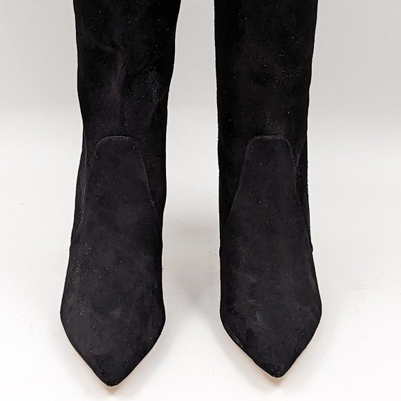 Stuart Weitzman Women 85 To the Knee Black Strech Suede Stiletto Boots Size 7.5 - Picture 12 of 13